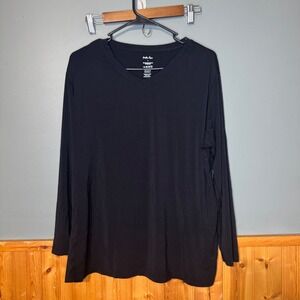Millie Rose Bamboo Women's Daywear Long Sleeve‎ Tee, black